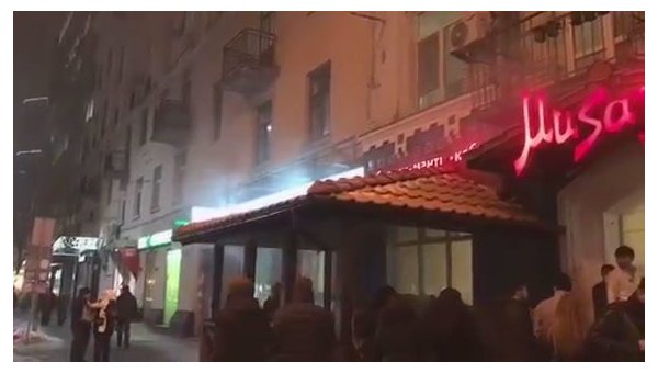 Пожар в ресторане в центре Киева