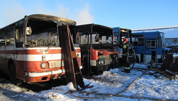Сгоревшие автобусы