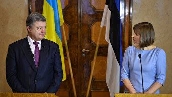 Петр Порошенко и президент Эстонии Керсти Кальюлайд