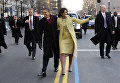 Инаугурационный парад в честь Барака Обамы. На фото - президент США с супругой Мишель, 20 января 2009 года