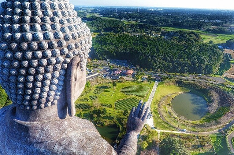 Будда в Японии. Фото с дрона