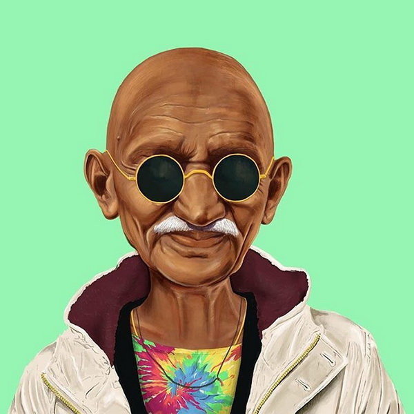 Махатма Ганди в роли хипстера