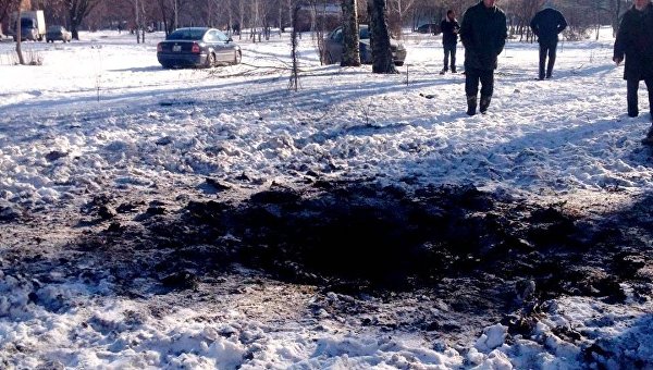 Последствия артобстрела Донецка