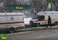 В Донецке попала под обстрел машина скорой помощи