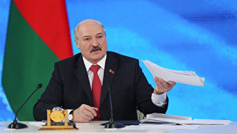 Пресс-конференция президента Белоруссии Александра Лукашенко в Минске