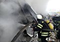 Ликвидация пожара на складе в Киеве