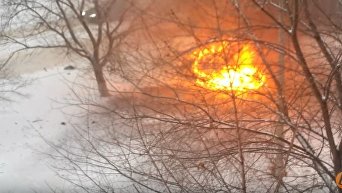 Взрыв автомобиля в Луганске