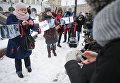 Акция в поддержку жителей Авдеевки SaveAvdiivka на Майдане в Киеве