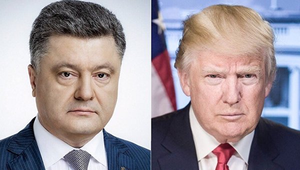 Президент Украины Петр Порошенко и президент США Дональд Трамп