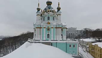 Авдеевский спуск в плену у снега: кадры с воздуха. Видео