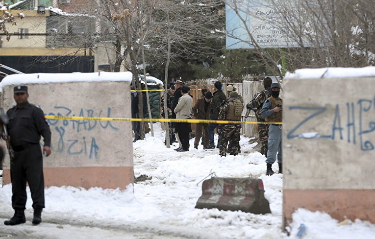 На месте теракта в Верховном суде в Кабуле, Афганистан