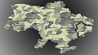 Карта Украины цвета хаки