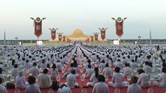Буддийский праздник Макха Буча в Таиланде. Видео