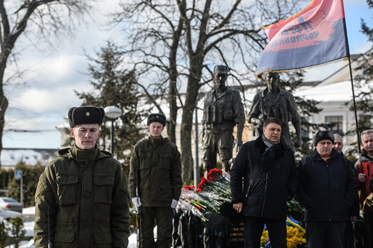 Церемония возложения цветов к Мемориальному комплексу гражданам Украины, погибшим в Афганистане.