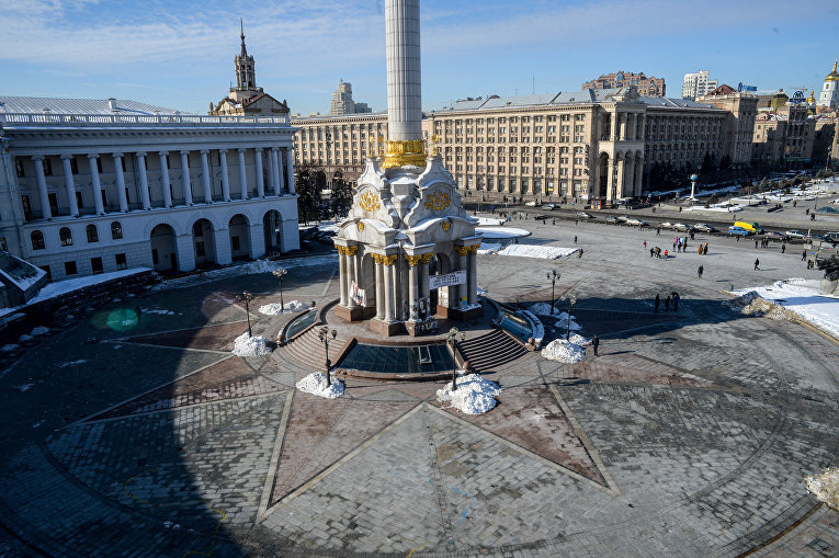 Центр Киева накануне годовщины расстрелов на Майдане