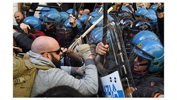 Протесты в Риме