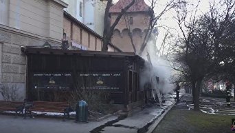 Пожар в ресторане Львова