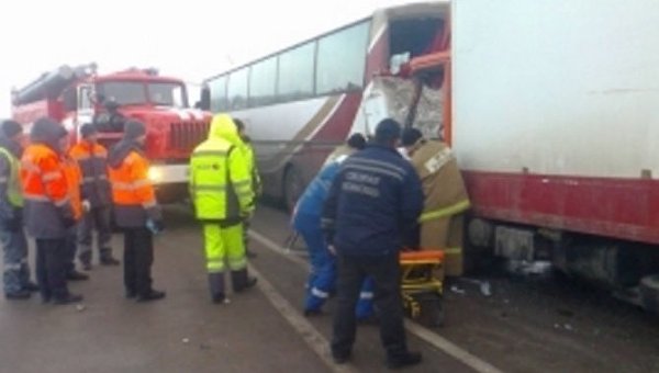 В Липецкой области попал в ДТП автобус из Украины