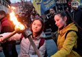 Факельное шествие во Львове в честь Шухевича