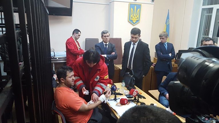 Роман Насиров во время заседания суда по избранию ему меры пресечения