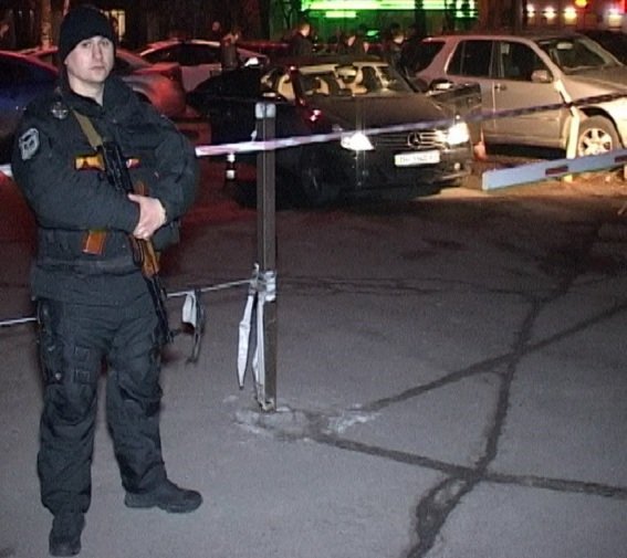 Убийство бизнесмена в Киеве. Кадры с места преступления