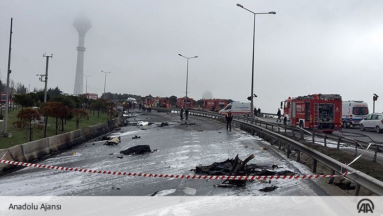 Крушение  вертолета в пригороде Стамбула