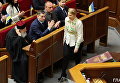 Лидер фракции Батькивщина Юлия Тимошенко во время заседания Верховной Рады Украины
