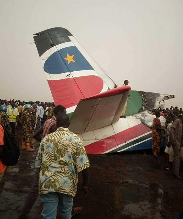 На месте крушения самолета в Южном Судане