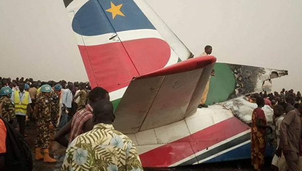 На месте крушения самолета в Южном Судане