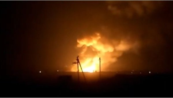 Пожар и взрывы на оружейном складе в Балаклее (Харьковская область)