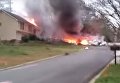 Падение самолета на жилой дом в американской Джорджии. Видео
