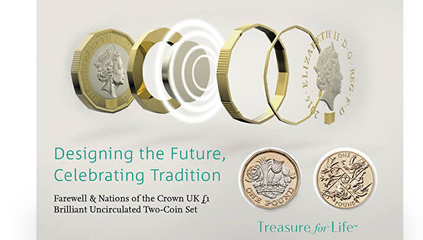 Монеты в один фунт стерлингов нового образца поступят в обращение в Британии