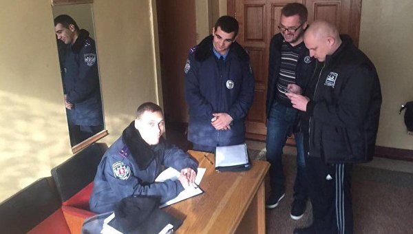 Александр Пономарев в отделении полиции в Мелитополе