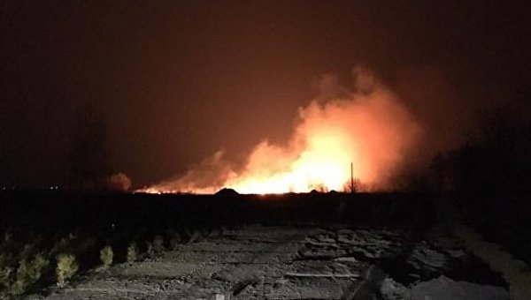 Пожар на окраине Киева (на Осокорках)