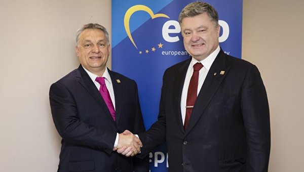 Президент Украины Петр Порошенко и премьер Венгрии Виктор Орбан