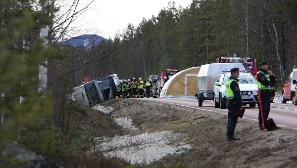 Авария со школьным автобусом в Швеции