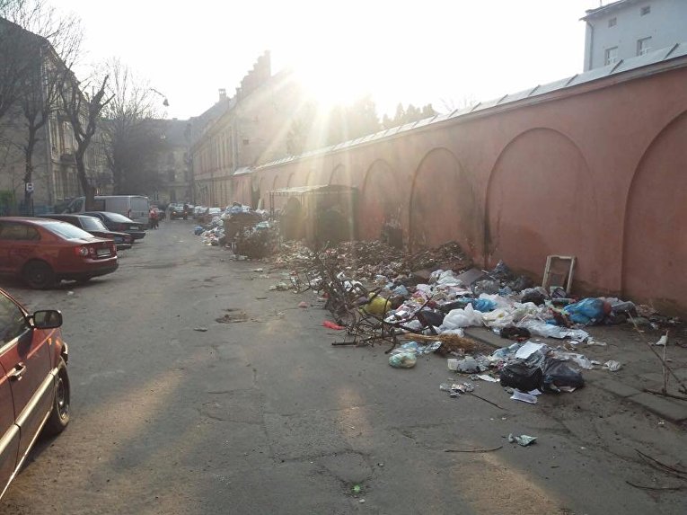 Ночной мусорный пикет во Львове