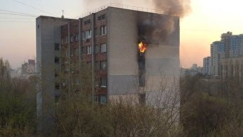 Пожар в Киеве на массиве Татарка на ул. Половецкой