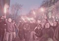 Активисты Национального корпуса под отделением Сбербанка в Киеве (ул. Владимирская)