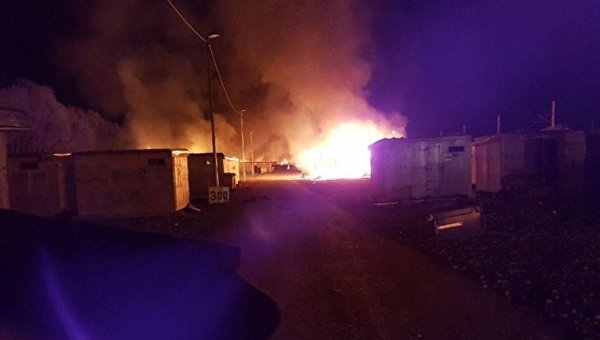 Пожар в лагере беженцев на севере Франции