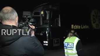 Взрыв в Дортмунде близ автобуса ФК Боруссия. Видео