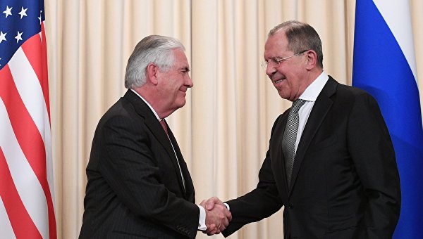 Министр иностранных дел РФ Сергей Лавров и Государственный секретарь США Рекс Тиллерсон