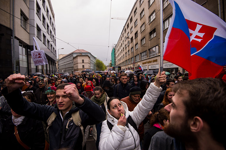 Антикоррупционный протест в Словакии