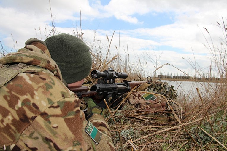 Антитеррористические учения украинских пограничников под Херсоном