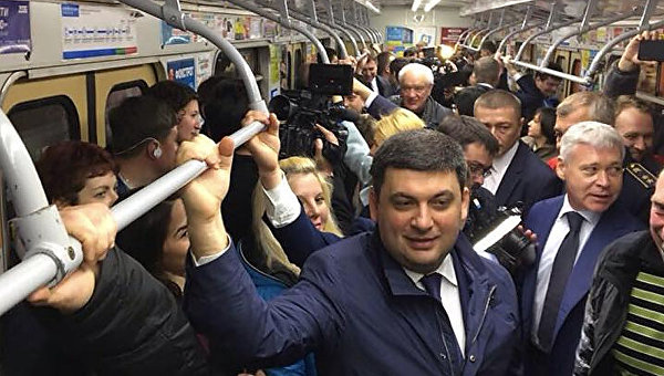 Владимир Гройсман в Харьковском метро