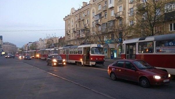 Трамвай, в котором избили женщину-водителя. Харьков, 26 апреля 2017 год