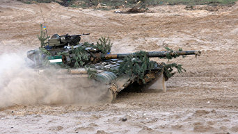Боевые стрельбы танковой бригады ВСУ в Черниговской области