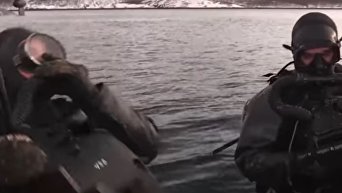 Российский спецназ провел учения по обороне базы атомных подлодок Северного флота. Видео