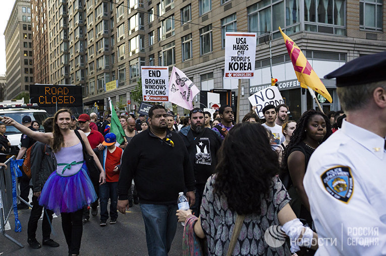 Акции протеста в Нью-Йорке