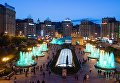 В Киеве на Майдане Независимости заработали светомузыкальные фонтаны